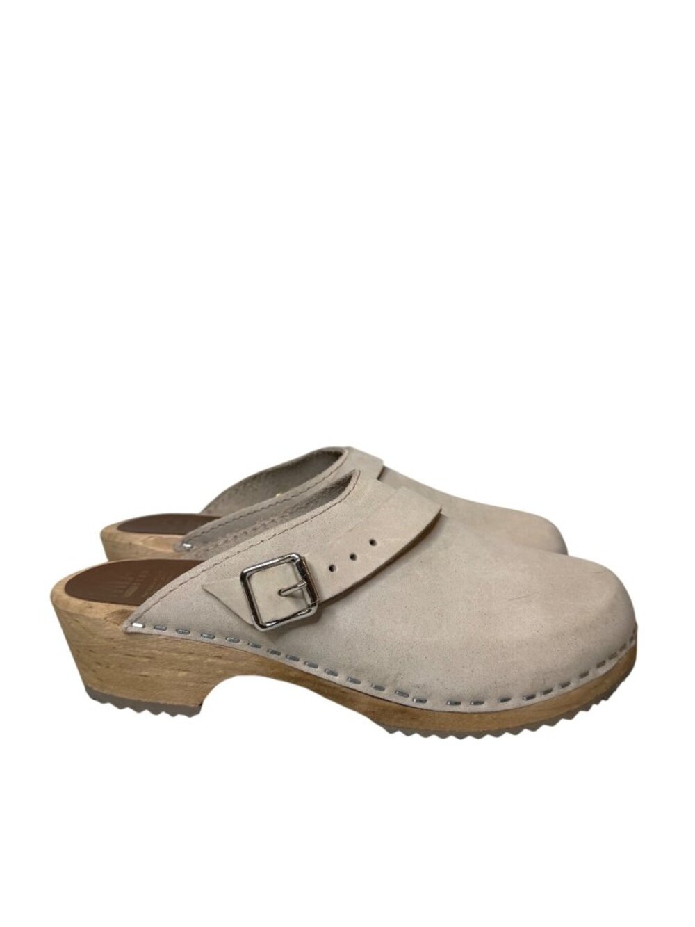 Mia Alma Womens Swedish Wooden Clogs Mules Size 38 Leather Slingback Platform Sh